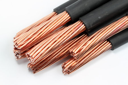 copper wire isolated on white