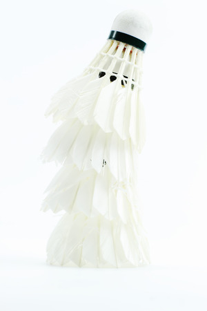 Badminton shuttlecocks isolated on a white .の写真素材