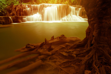 Erawan Waterfall in Kanchanaburi Province, Thailandの写真素材
