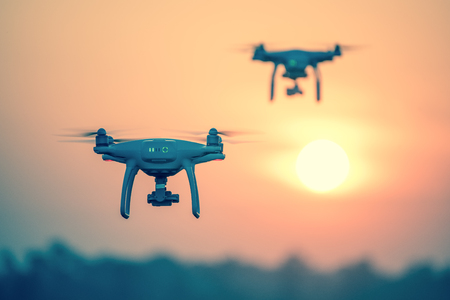 Drone on the sunset.の写真素材