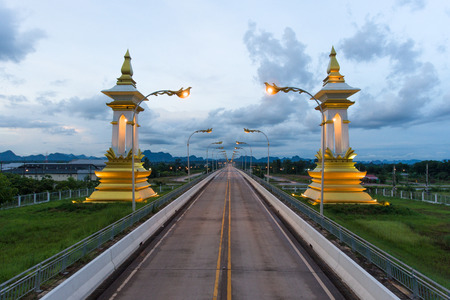 Bridge over the Mekong River at three Thailand - Laosの写真素材