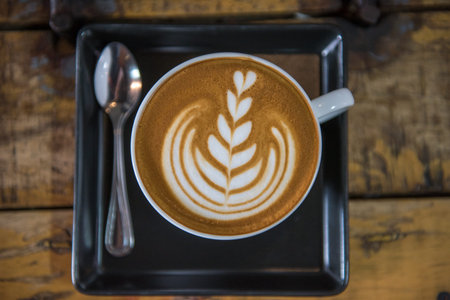 Latte art Coffee  in coffee shop
