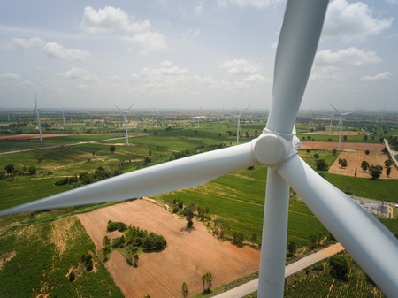 wind turbine . Sustainable development, environment friendly, renewable energy concept.の写真素材
