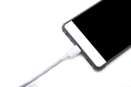 Mobile is charging battery.の写真素材