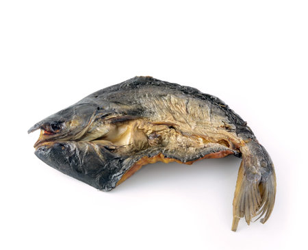 Dried fish on a white background