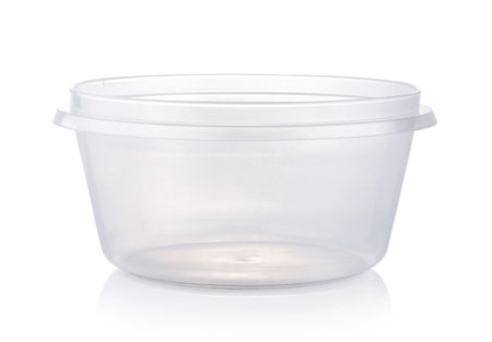 white plastic box  isolated on white backgroundの写真素材