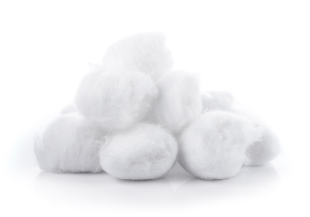 cotton wools on a white backgroundの写真素材