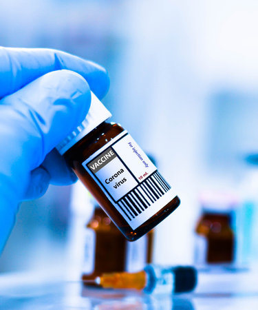 Vaccine bottles and syringes for injection preventing coronavirus.