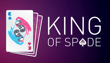 Street Art Style Playing Card King of Spadeのイラスト素材