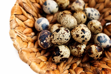 quail eggs in basket