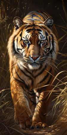 Siberian tiger in the wild. (Panthera tigris altaica)の素材