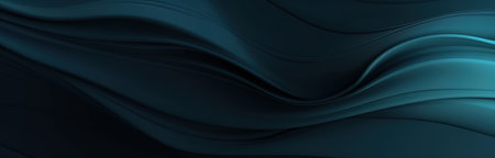 Abstract black background with blue waves. 3d rendering, 3d illustration.の素材