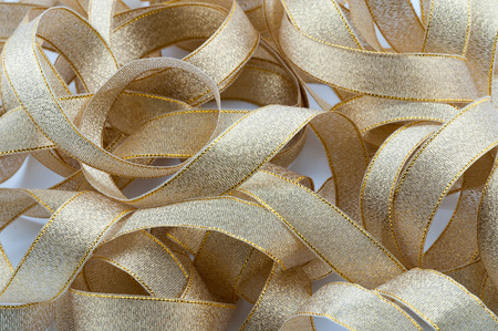 gold background of ribbonの写真素材