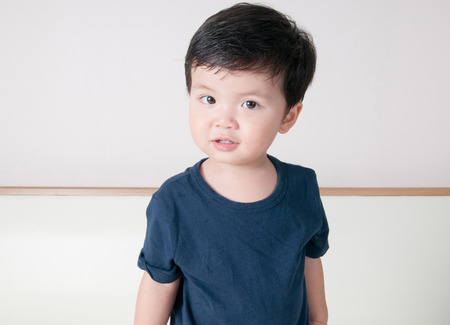 Smile asian toddler boy portraitの写真素材