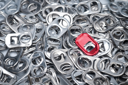 ring pull aluminum of cans, backgroundの写真素材