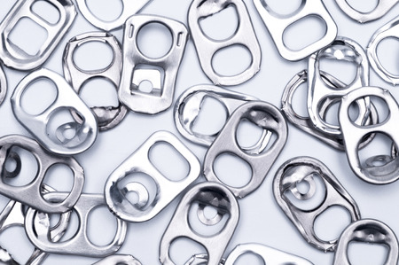ring pull aluminum of cans, backgroundの写真素材