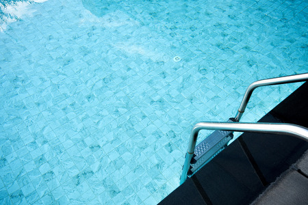 swimming pool, The water in the pool blue transparent.の写真素材