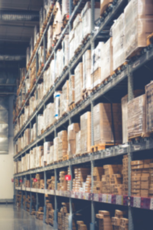 Blurred warehouse or storehouse as backgroundの写真素材