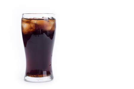 Ice cola with splashing, bubbles. Drink with iceの写真素材