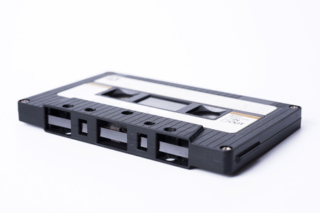 Cassette tape on white backgroundの写真素材