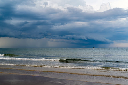 storm forming over the sea at the beach.