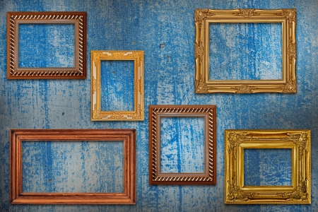 Picture frame on  wallの写真素材