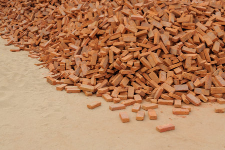 heap of red brick