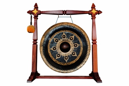 Thai native Gong isolated on white background の写真素材