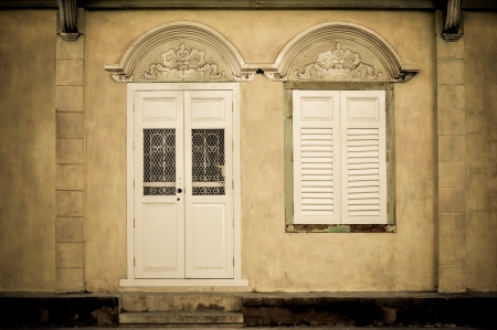 Vintage door and windowsの写真素材