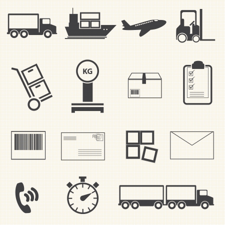 Logistic and shipping icon set on textureのイラスト素材