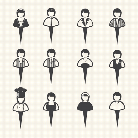 People icons, Women icons set on texture backgroundのイラスト素材