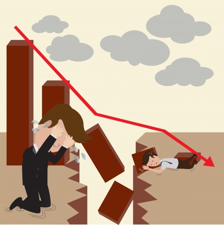Businessman and investment fail  Vectorのイラスト素材