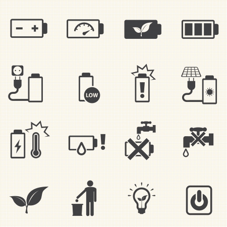 Battery icons with texture background  Vector icon set のイラスト素材