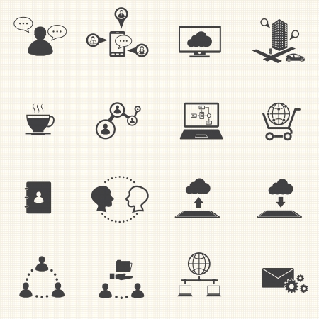 Business and social network icons set  Vectorのイラスト素材