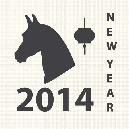 Happy new year 2014, year of the horse  Vector illustrationのイラスト素材