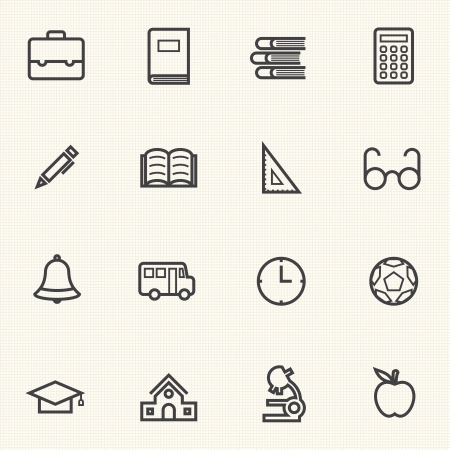 Simple Education icon sets  Line icons のイラスト素材