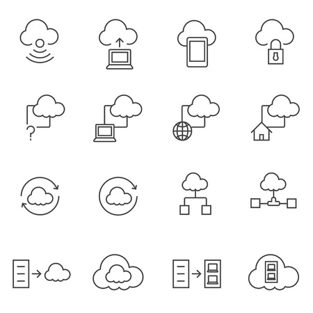 Big Data icons set, Cloud computingのイラスト素材