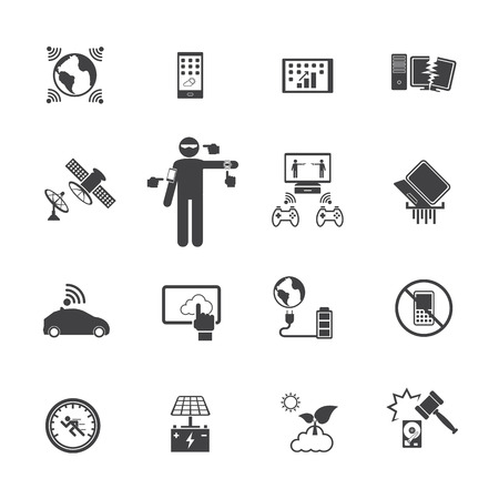 New Technology Trends icons set. Vector flat design for Infographic.のイラスト素材