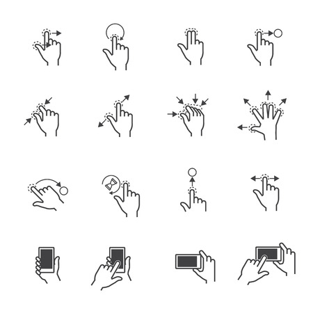 Gesture icons for touch devicesのイラスト素材