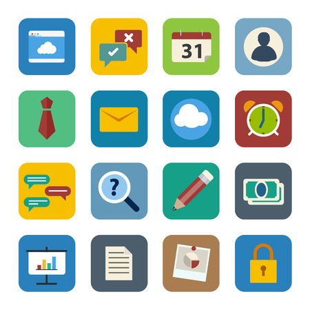 Business icons set. Vector Flat designのイラスト素材