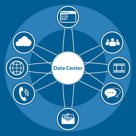 Big Data icon set, Data center and Centralizedのイラスト素材