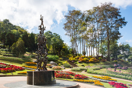 MAE FAH LUANG, THAILAND -  JANUARY 13, 2017: Mae Fah Luang Garden at  Chiang Rai Province, Northern Thailand.のeditorial素材