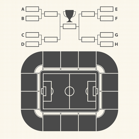 Soccer stadium, Chart for Groups and Teams. vector illustration.のイラスト素材