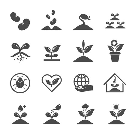 plant and sprout iconsのイラスト素材