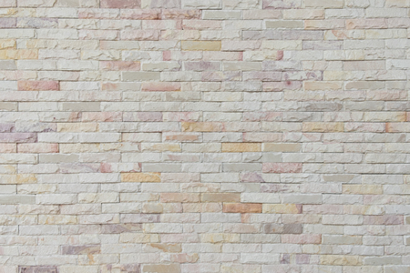 old white brick wall texture for backgroundの写真素材