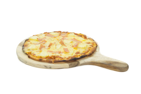 Pizza on white backgroundの写真素材