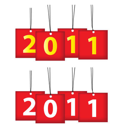 Year 2011 Christmas or New Year decorative scroll pattern headings for calendars, banners, greeting cards, etc.のイラスト素材