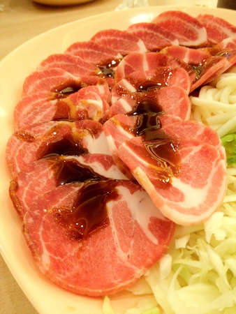 Marinated raw pork の写真素材