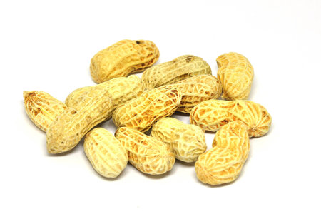 Peanuts in a shell isolated on white