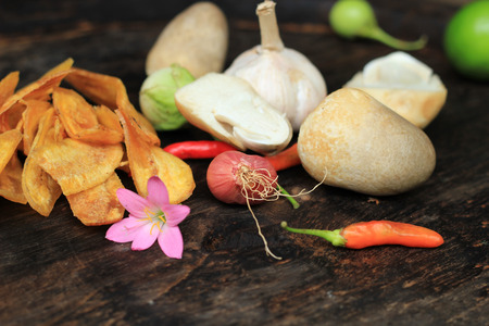 Mushroom with other ingredient of curry.の写真素材